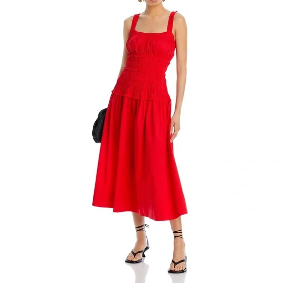 knee length dresses for ladies Aqua Floral Print Midi Dress - All Dresses